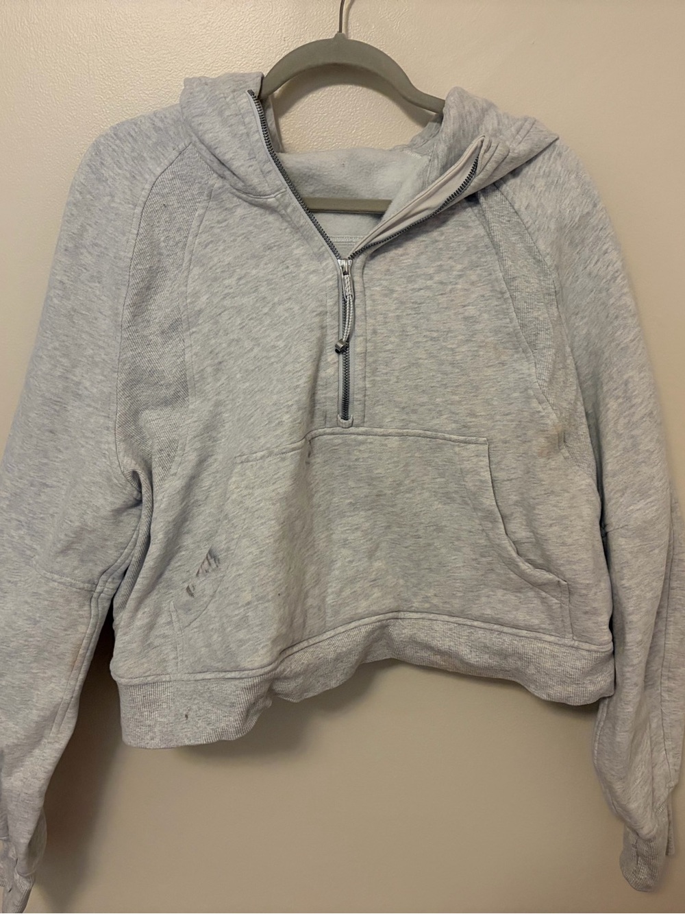 Lululemon Scuba Oversized Half-Zip Hoodie in Heathered Core Ultra Light Grey